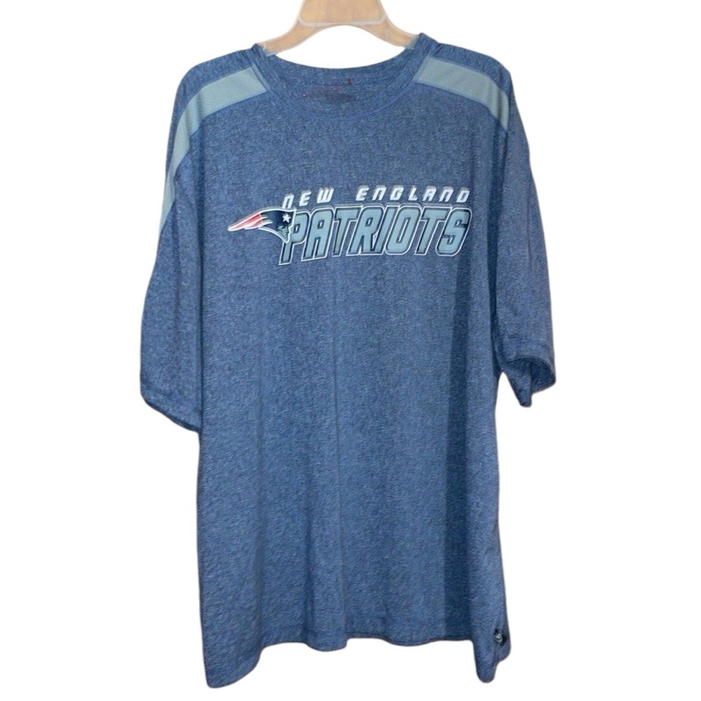 •NFL•BLUE & GRAY NEW ENGLAND PATRIOTS LOGO SHORT SLEEVE SHIRT SIZE 2XL/XXL